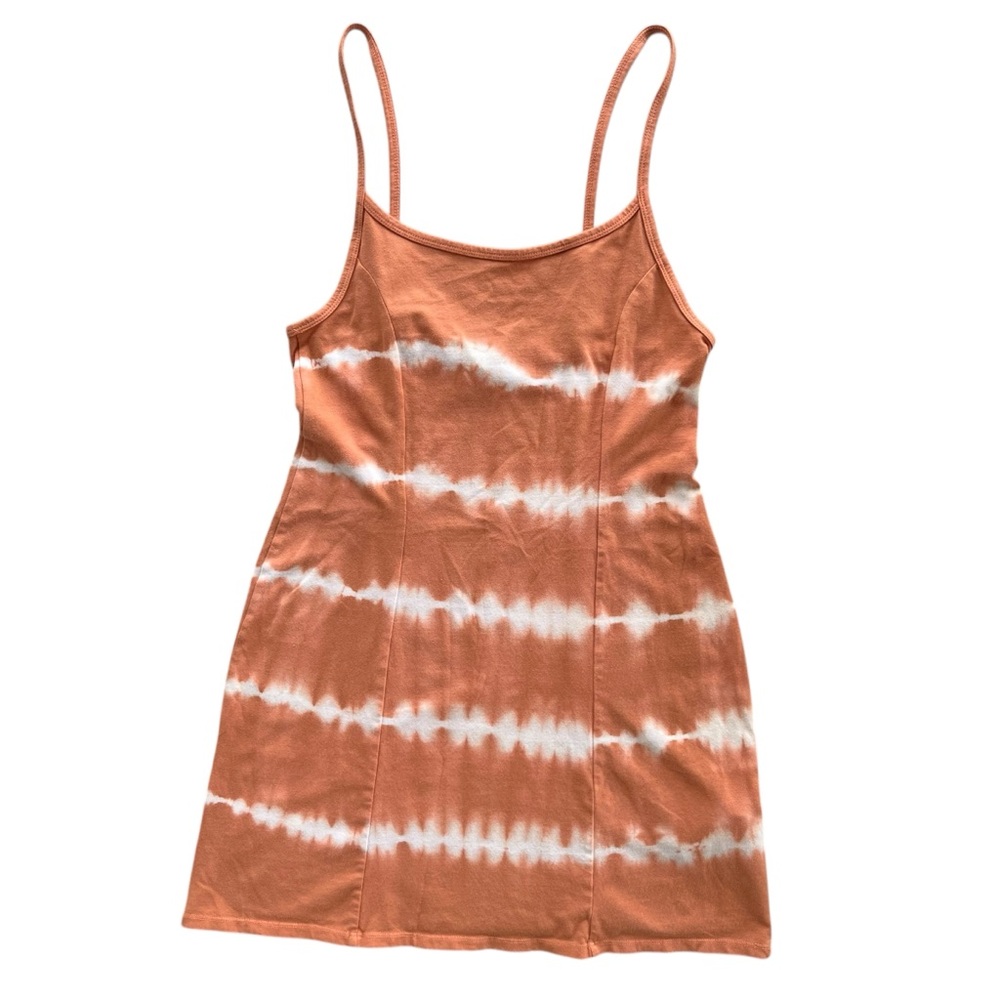 Billabong Women’s M Orange Sunburnt Tie Dye Easy on Me Tank Knit Boho Mini Dress